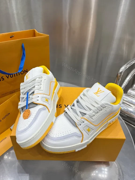 View 6 of Bold White LV Accent High-Tops: Luxury Everyday Sneaker