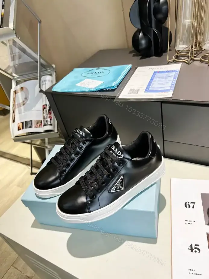 View 9 of PRADA DOWNTOWN BRUSHED LEATHER SNEAKERS – PRD036