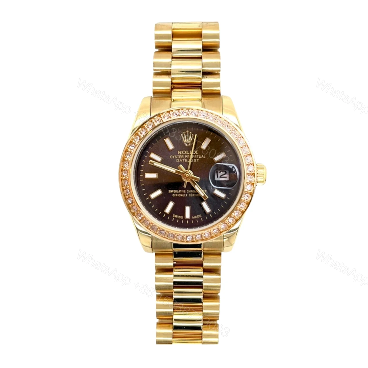 Rolex Lady Datejust Black Dial Yellow Gold 28Mm — view 1