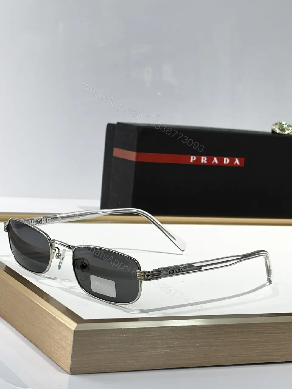 View 4 of Vintage-Lux Gold-Accent Sunglasses with Amber Lenses