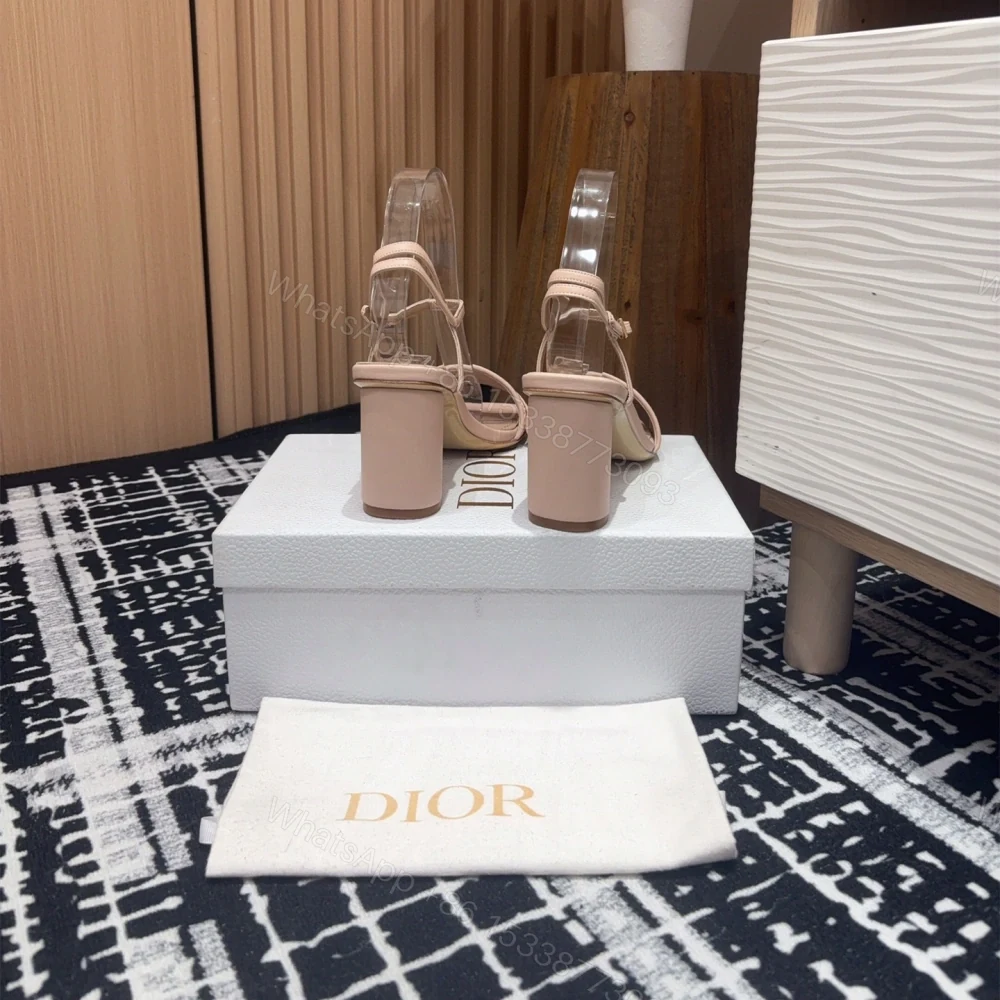View 6 of 高仿Dior*Dway系列KDQ895一字高跟刺繡涼鞋裸色免檢版