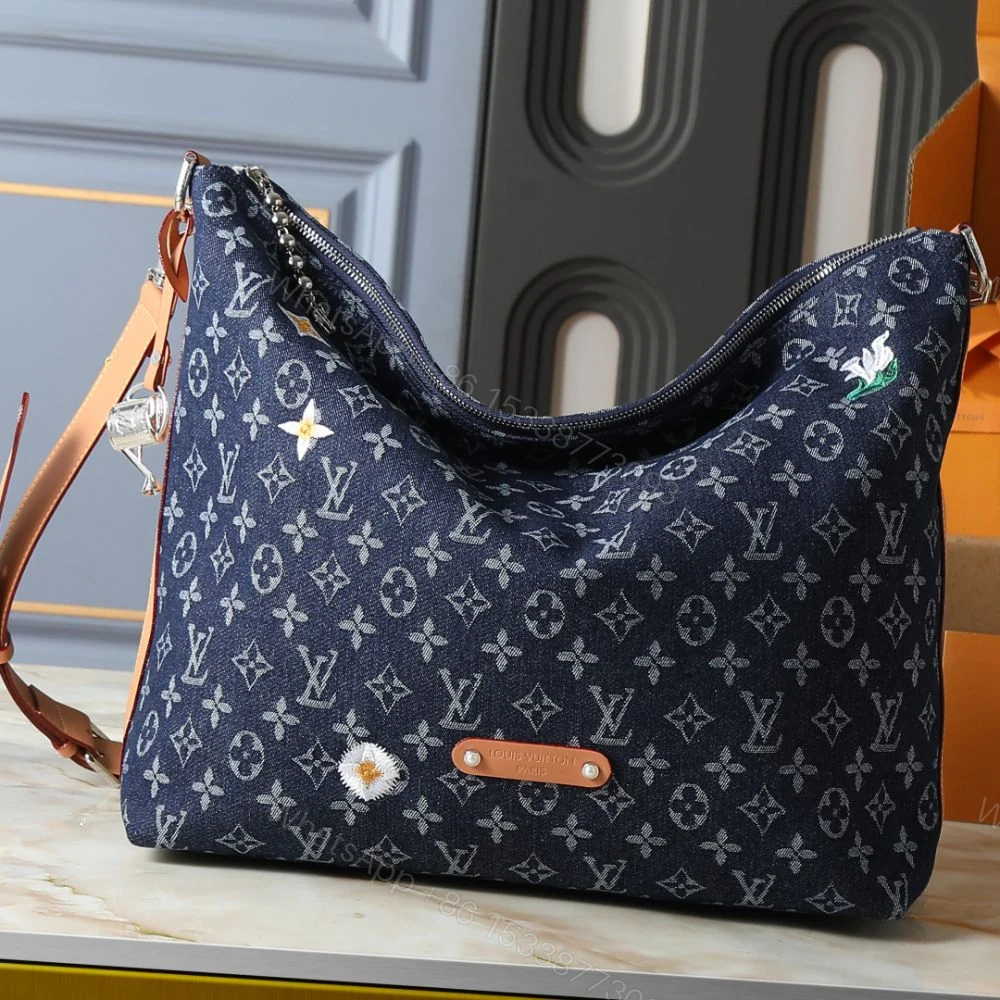 View 2 of Louis Vuitton Vagabond Hobo Denim Blue 48Cm M27555