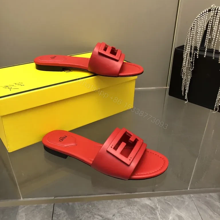 View 8 of Bold Red Leather Sandals with Signature Hardware Strap