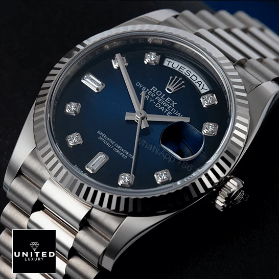 View 6 of Rolex Day-Date 128239 Blue Dial With Diamond Replica