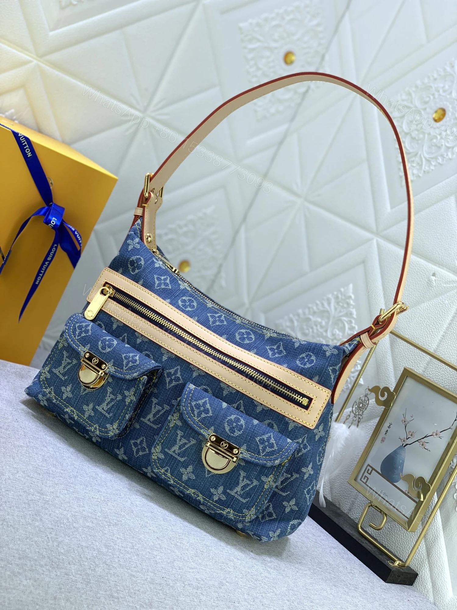 View 4 of LV Baggie PM Monogram Denim Blue