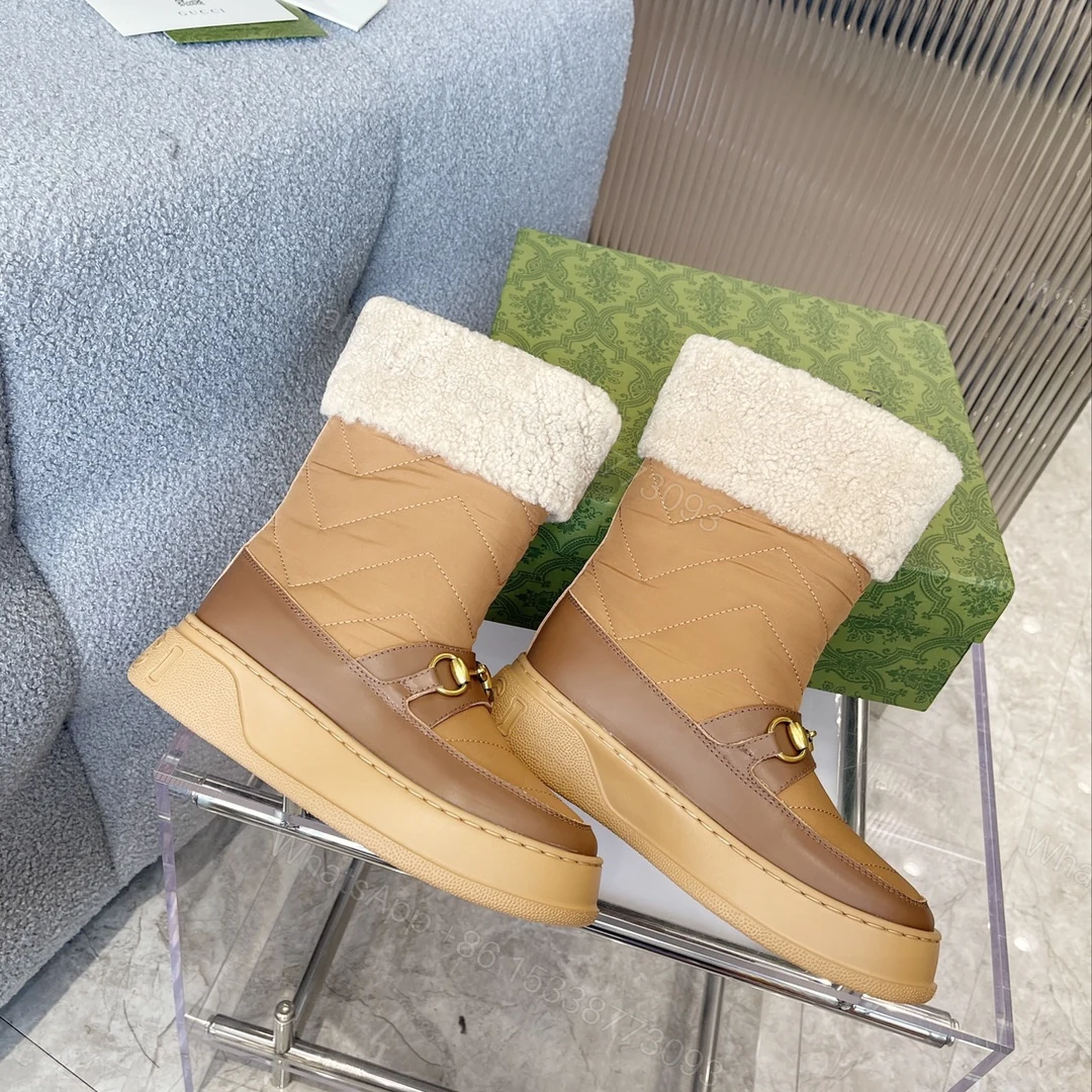 View 5 of GUCCI HORSEBIT CHEVRON QUILTED BOOTS BROWN
