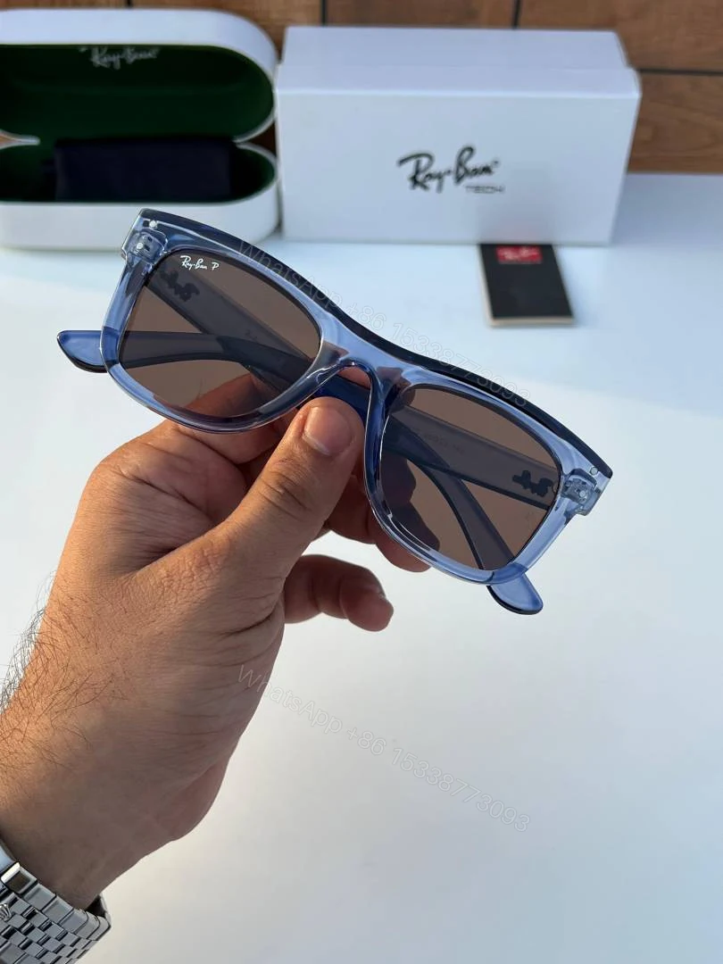 View 3 of First Copy Ray-Ban 0502 Blue Brown Men’s Sunglasses