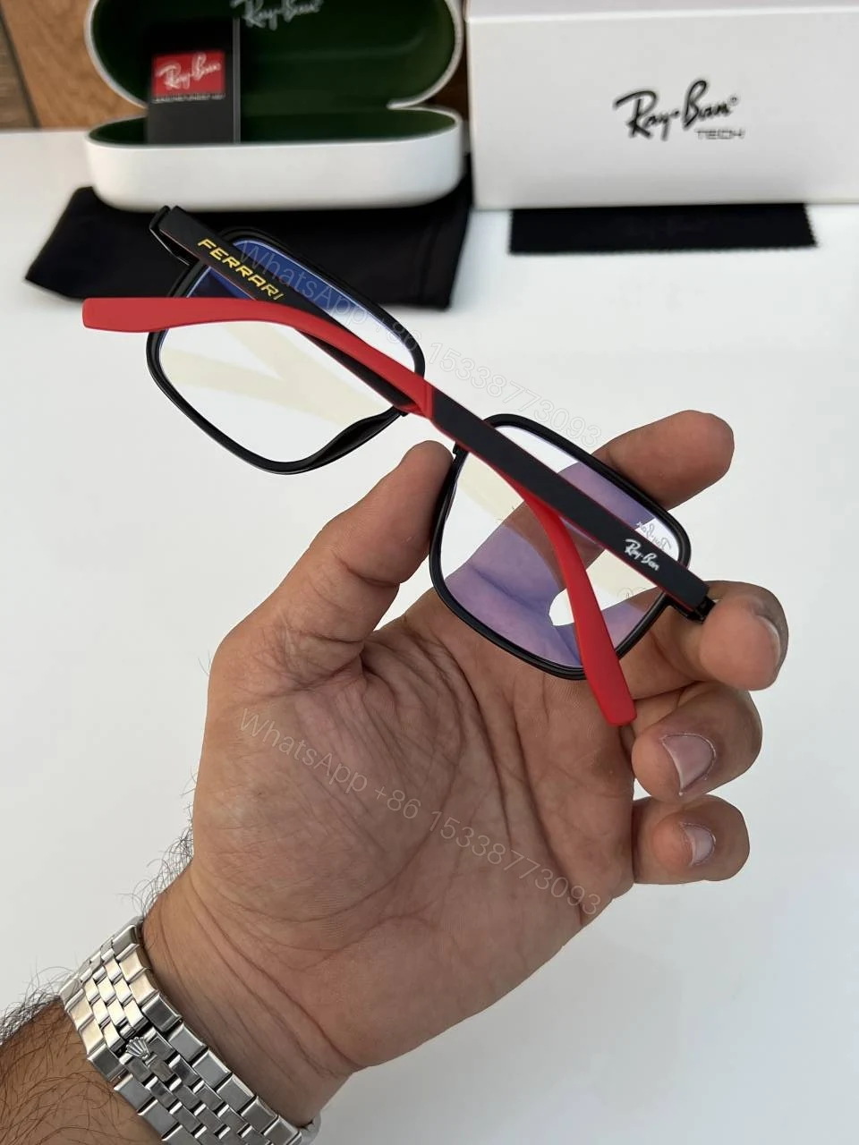 View 4 of First Copy RayBan 8840 Black Plano Sunglasses