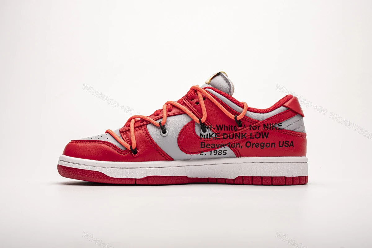 View 2 of OFF White X Nike Dunk Low University Red CT0856-600