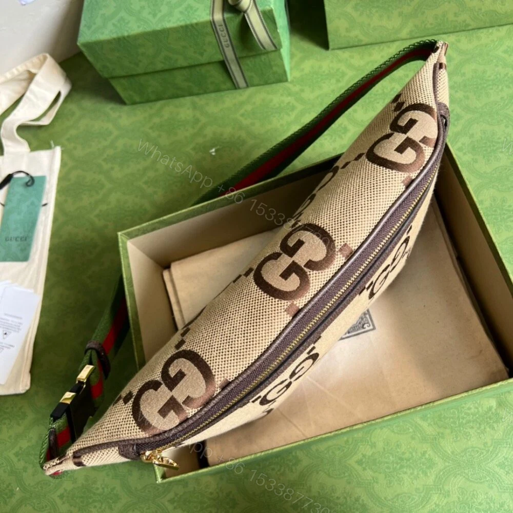 View 6 of Gucci Jumbo GG Belt Bag Camel And Ebony Jumbo GG Canvas 39cm GG 696031 UKMDG 2570