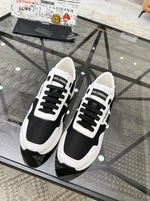 Chic Black & White Mesh Leather Sneakers — All-Day Comfort — view 1