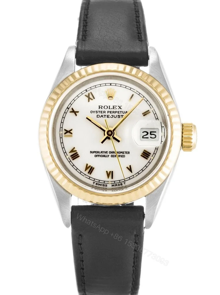 Replica Rolex Lady-Datejust White Dial 69173 Leather 26 mm — view 1