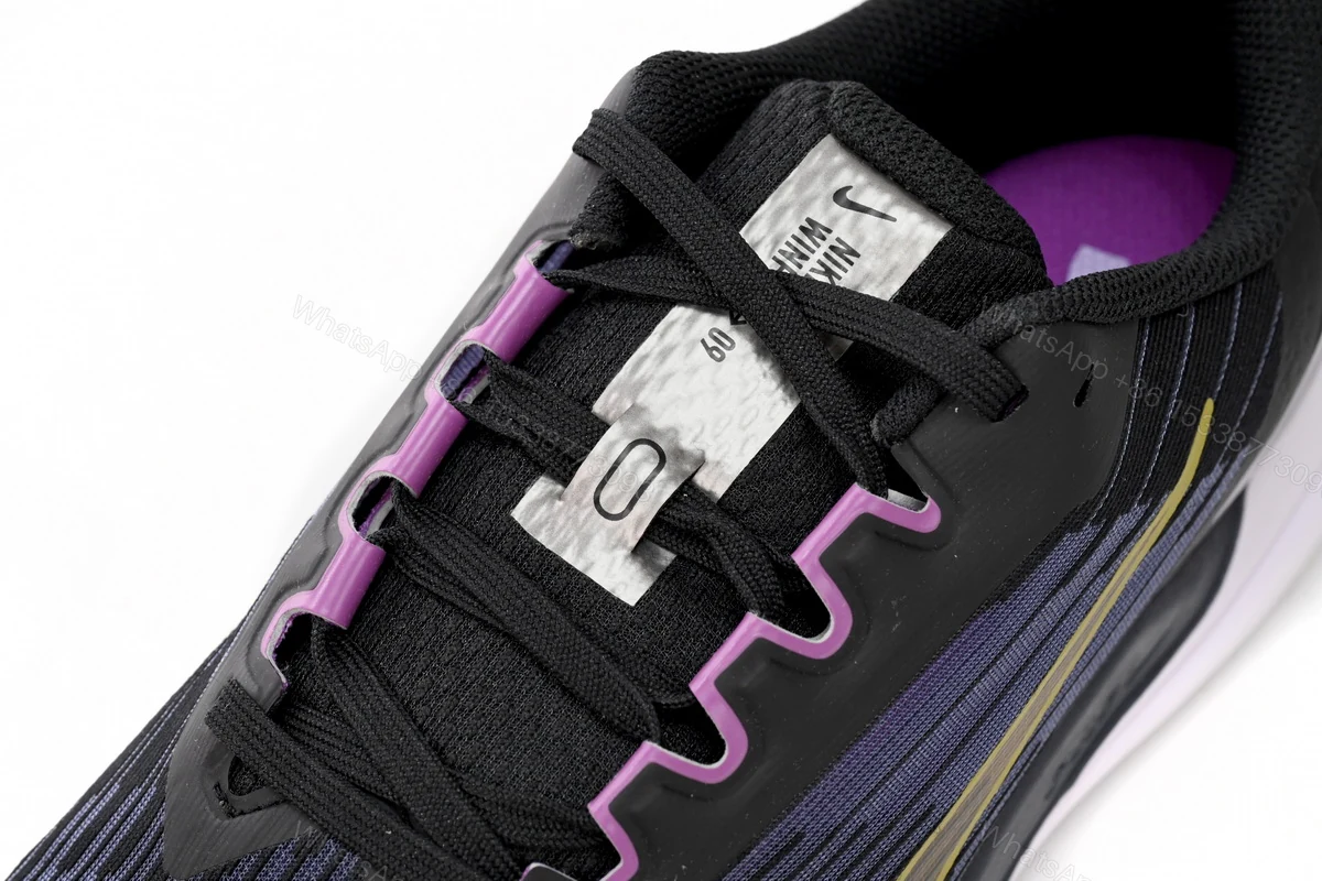 View 8 of Nike Air Winflo 9 Black Blue and Yellow DD6203-007