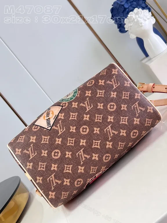 View 6 of Boho-Chic LV Patchwork Satchel: Elevated Everyday Luxury