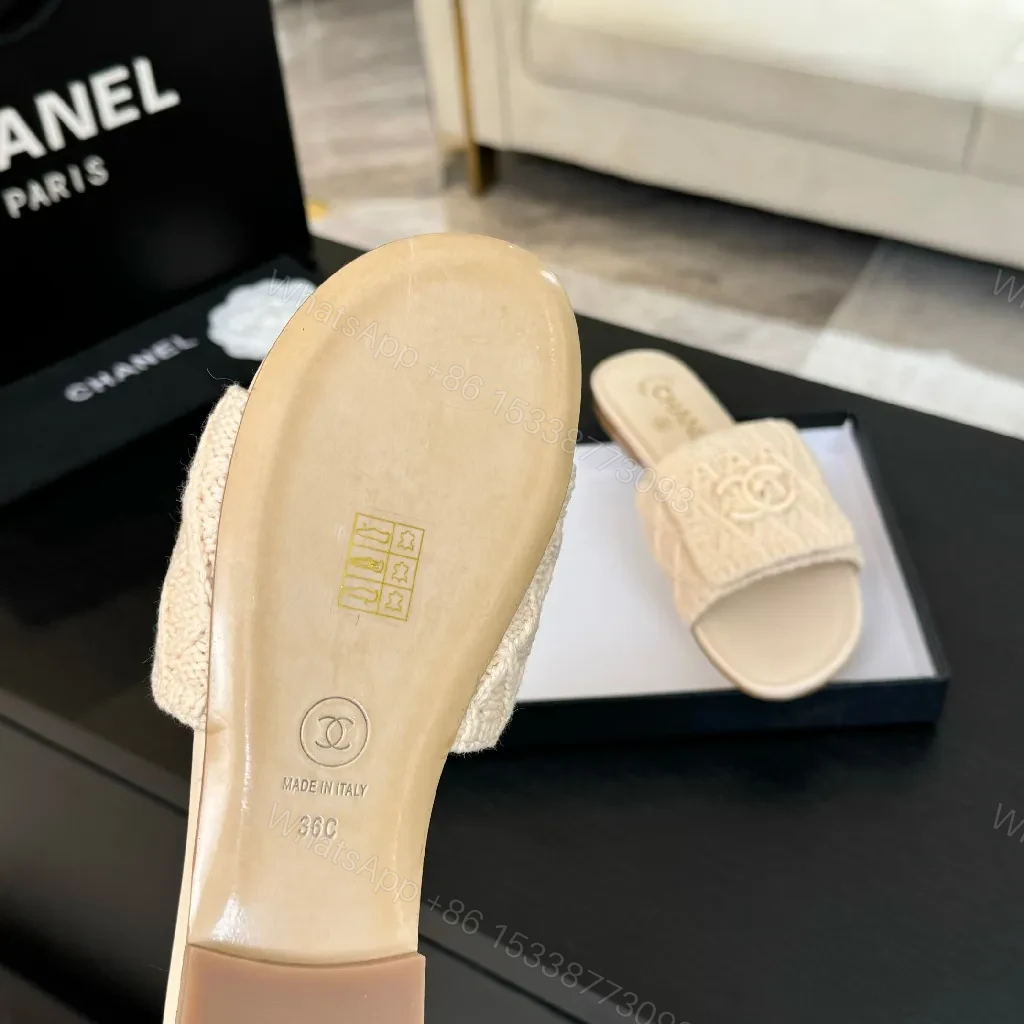 View 6 of Knit Texture Slides - Subtle Luxury Slip-Ons