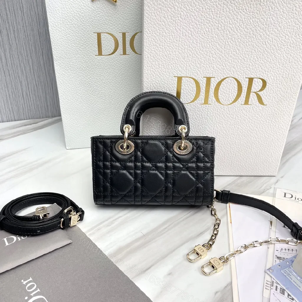 View 3 of Compact Faux-Leather Quilted Mini Bag with Gold Charms