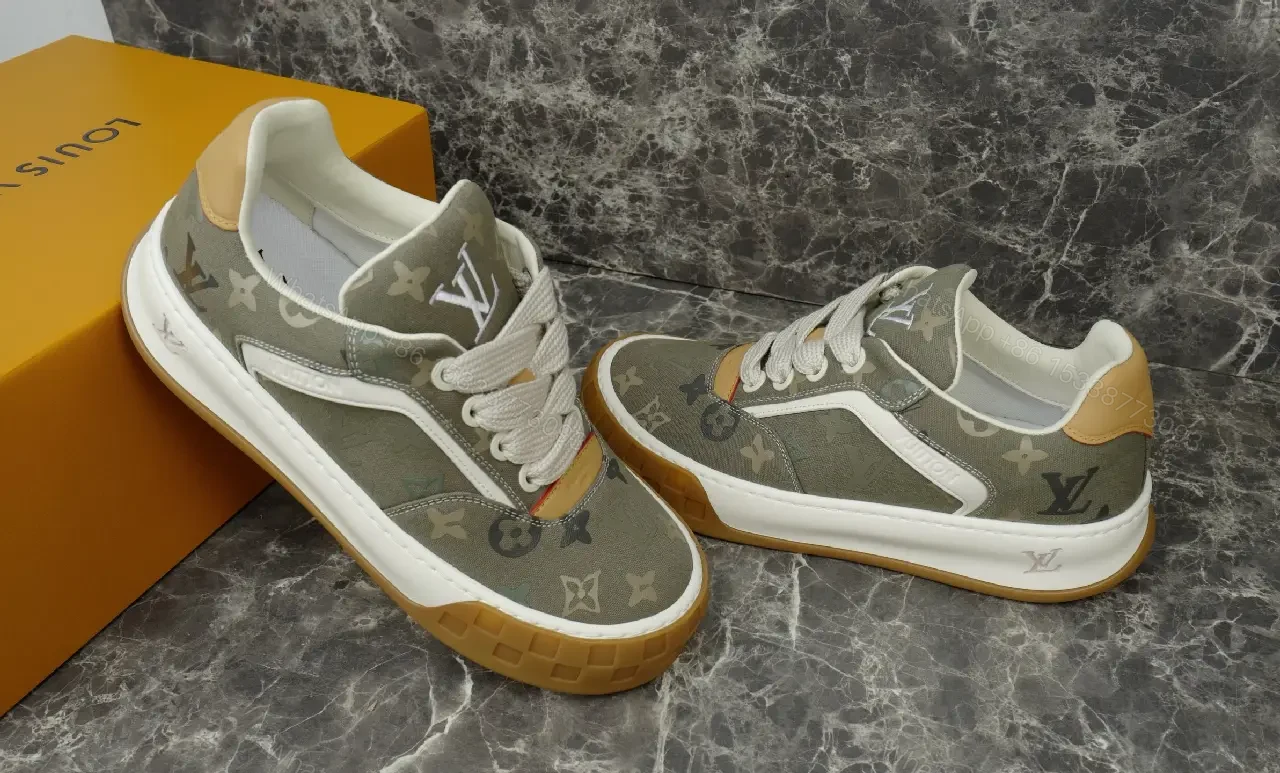 View 10 of Yellow Canvas Streetwear LV Monogram Sneakers