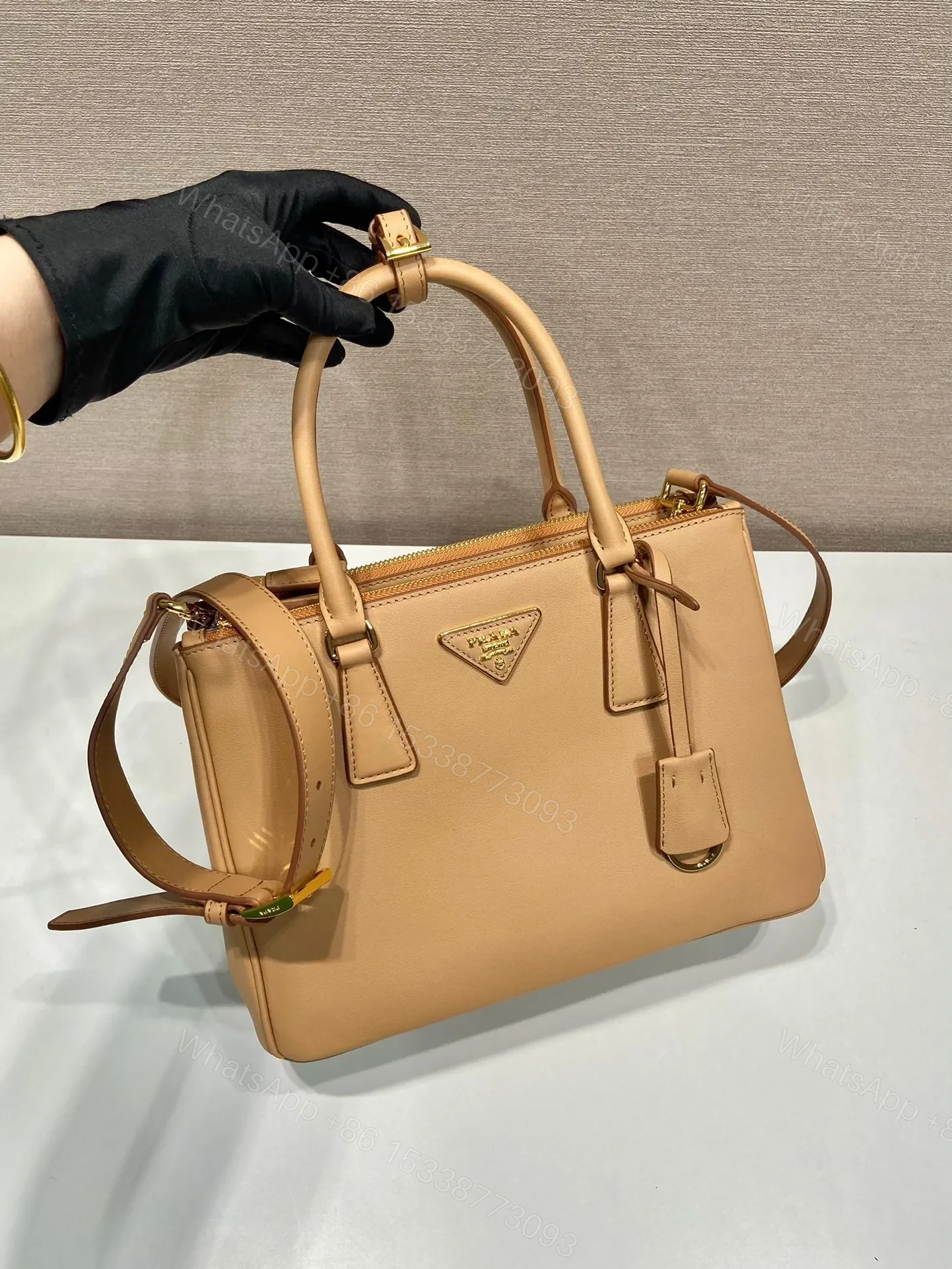 View 2 of GALLERIA TOP HANDLE BAG 32 IN OFF WHITE SAFFIANO LEATHER