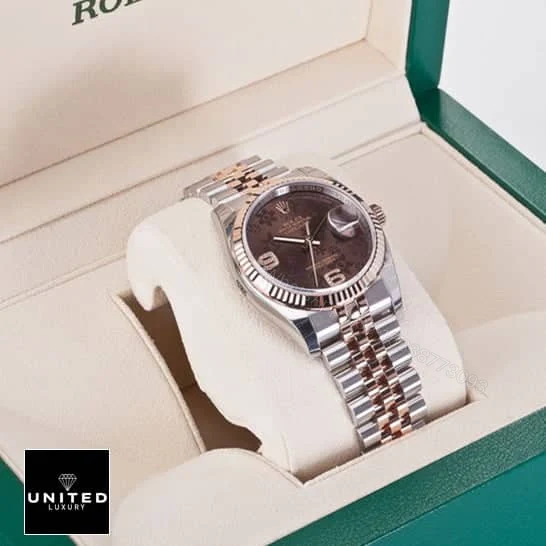 View 6 of Rolex Datejust 116231-0105 Chocolate Floral Dial Replica