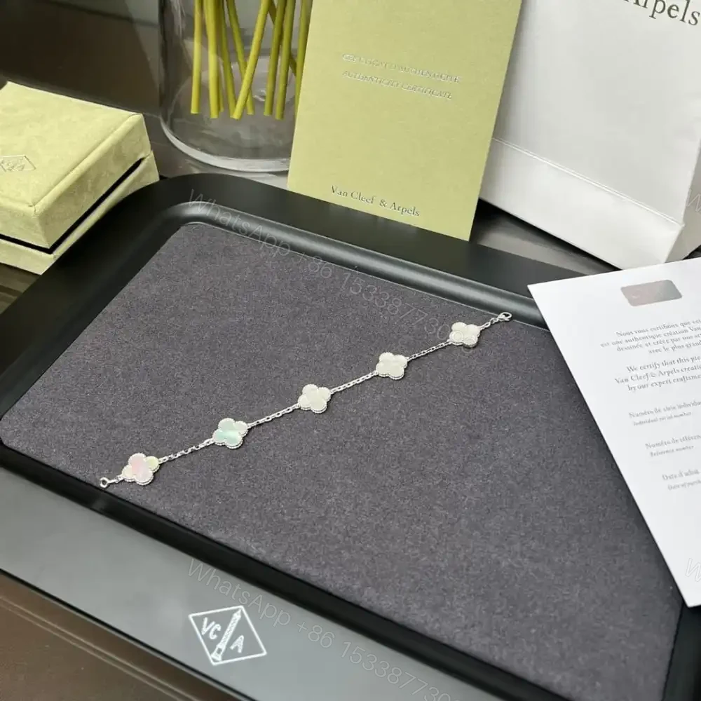 View 5 of 高仿首飾VanCleef&Arpels*RF48400貝母白金手鏈
