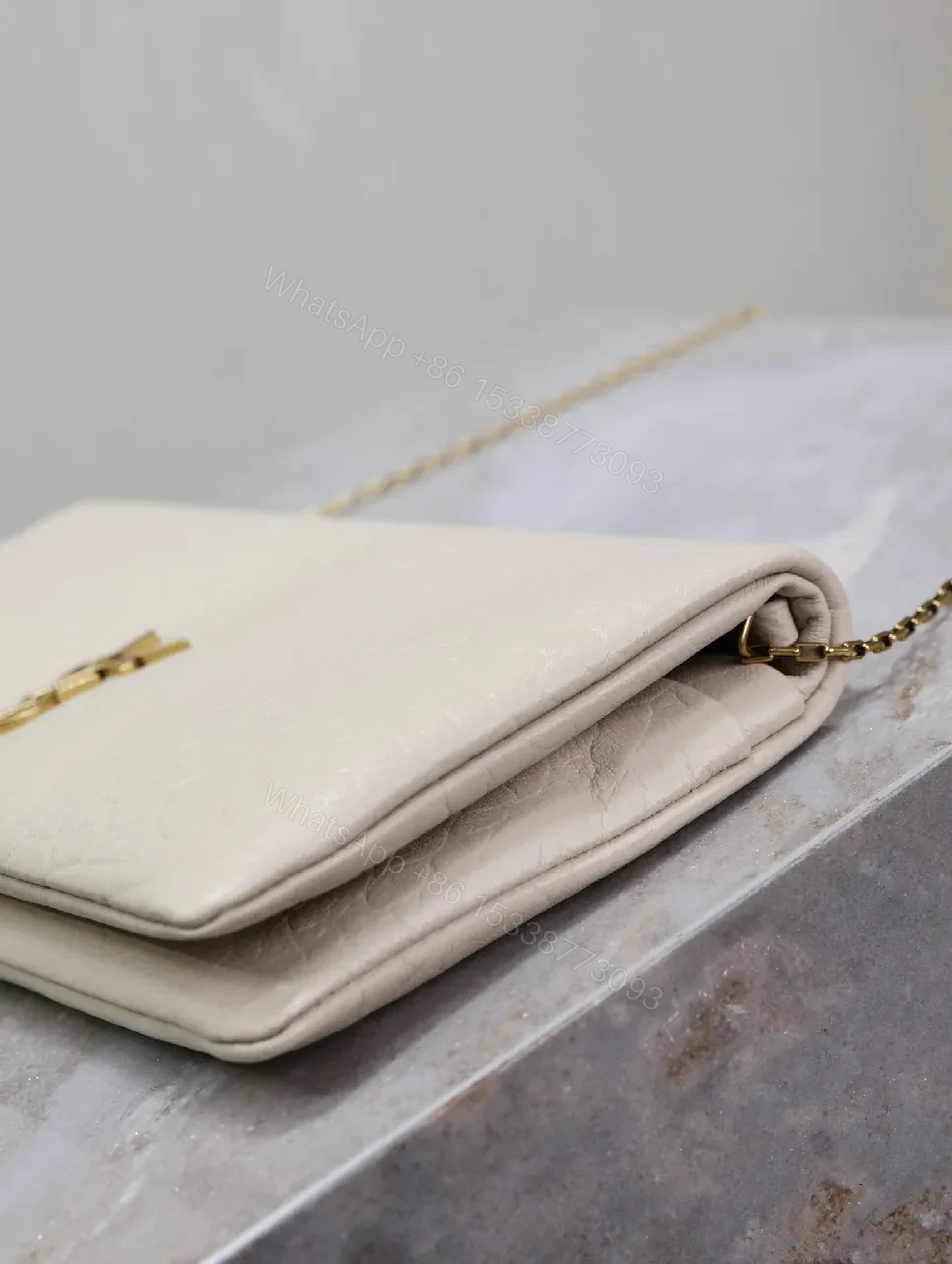 View 4 of Croc-Texture Clutch with Gold Emblem — Luxe Everyday Carry