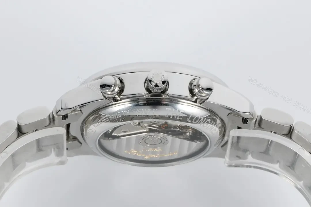 View 7 of Longines Master Collection Moonphase Eight Hand V4 Edition Silver Stainless Steel with Blue Dial
