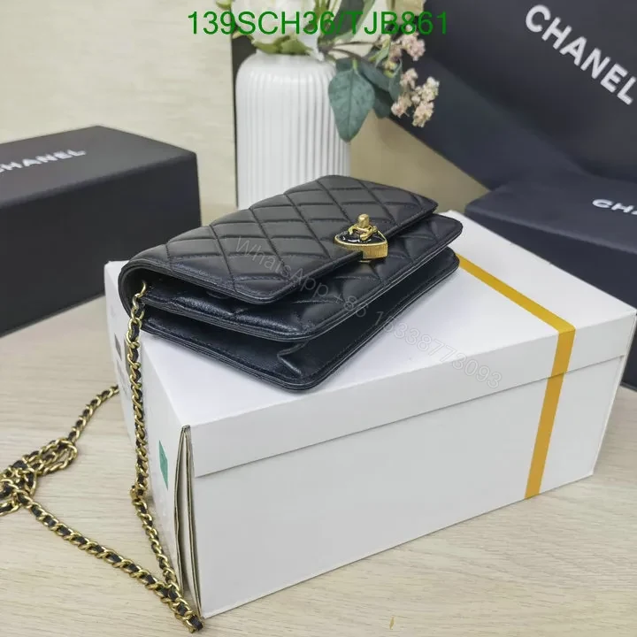 View 16 of Chanel Wallet On Chain in Lambskin Plexiglass Quilted with Black TJB861