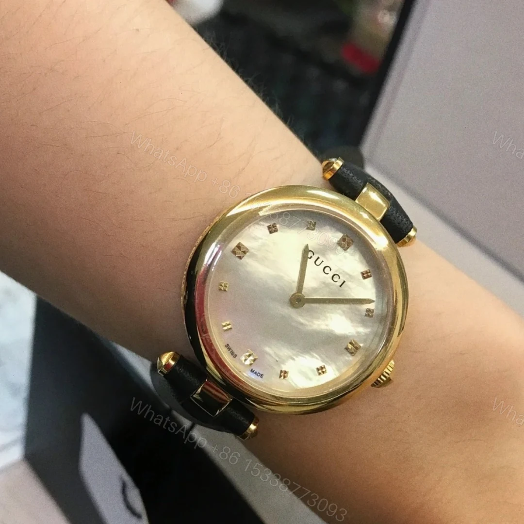 View 7 of Gucci Diamantissima Swiss Quartz With Black Strap And Gold Tone 27Mm Ya141404