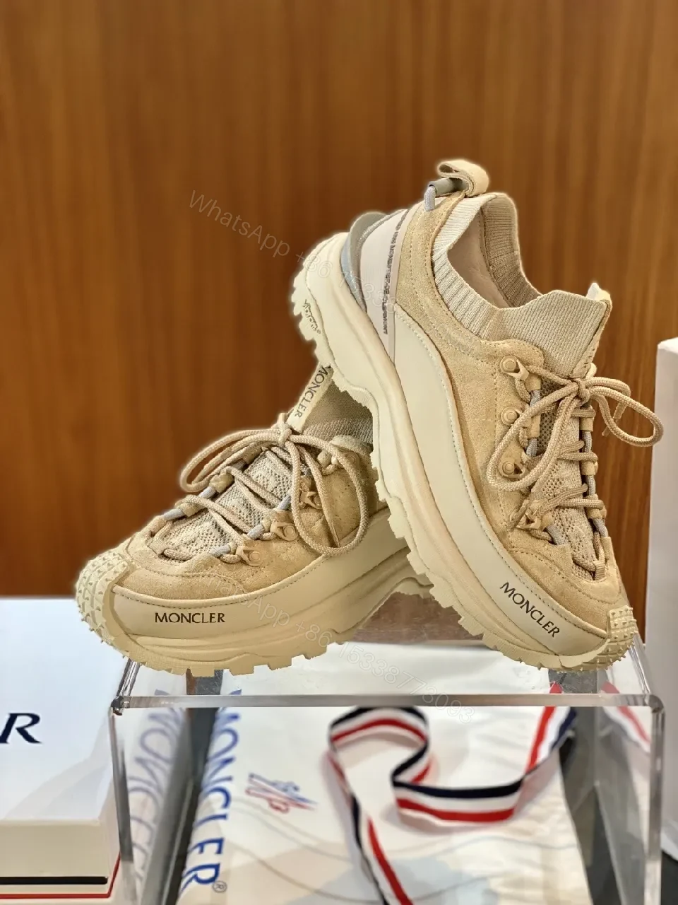 View 3 of Burgundy Suede Hiking-Inspired Sneakers with Comfort