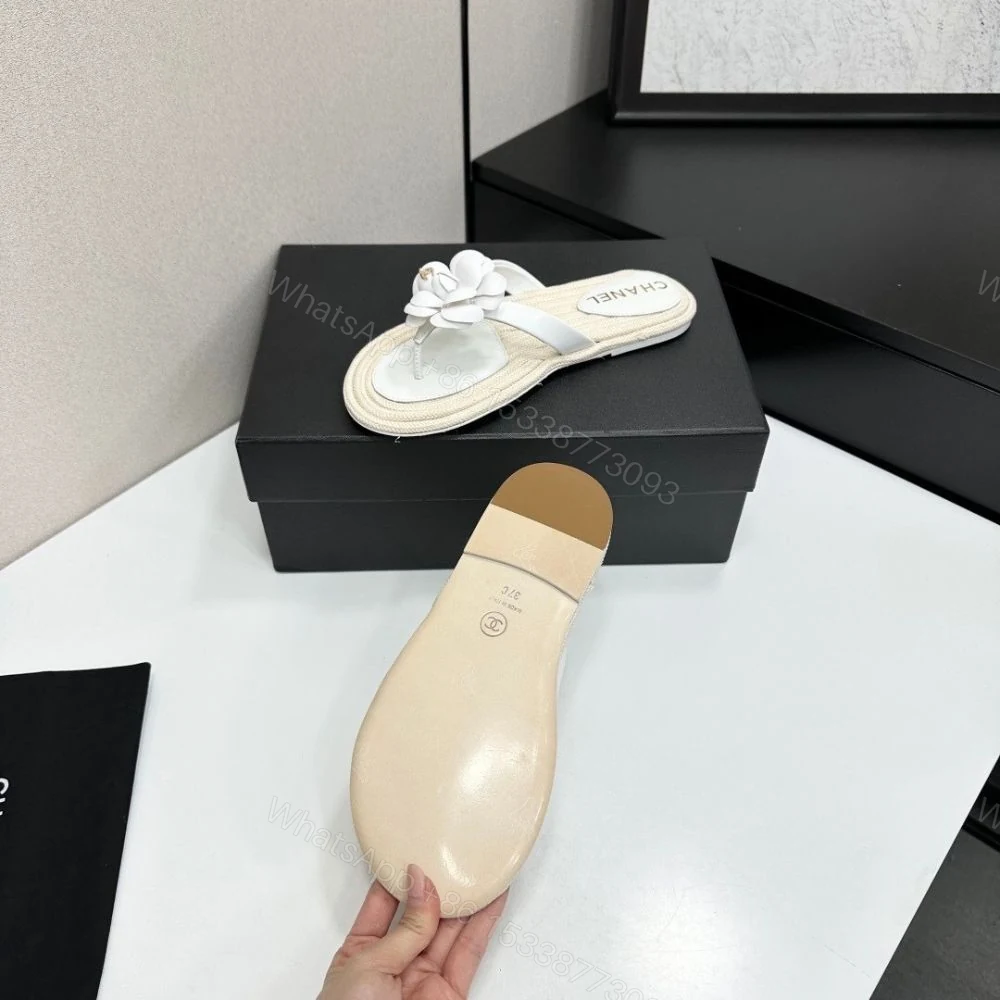 View 9 of Chanel Thong With Camellia White