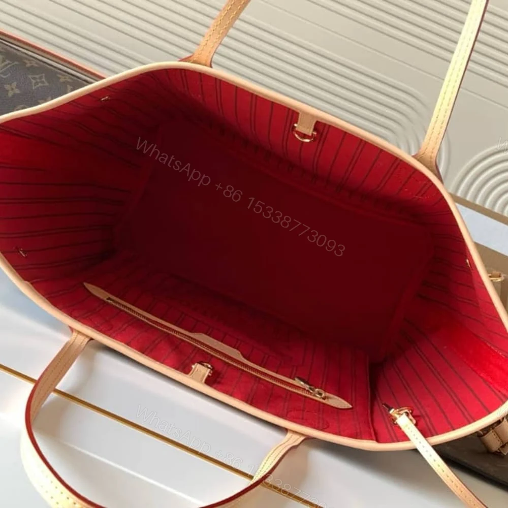 View 7 of Louis Vuitton Neverfull Bandoulière Inside Out MM Monogram Rouge Sari 32Cm M12096