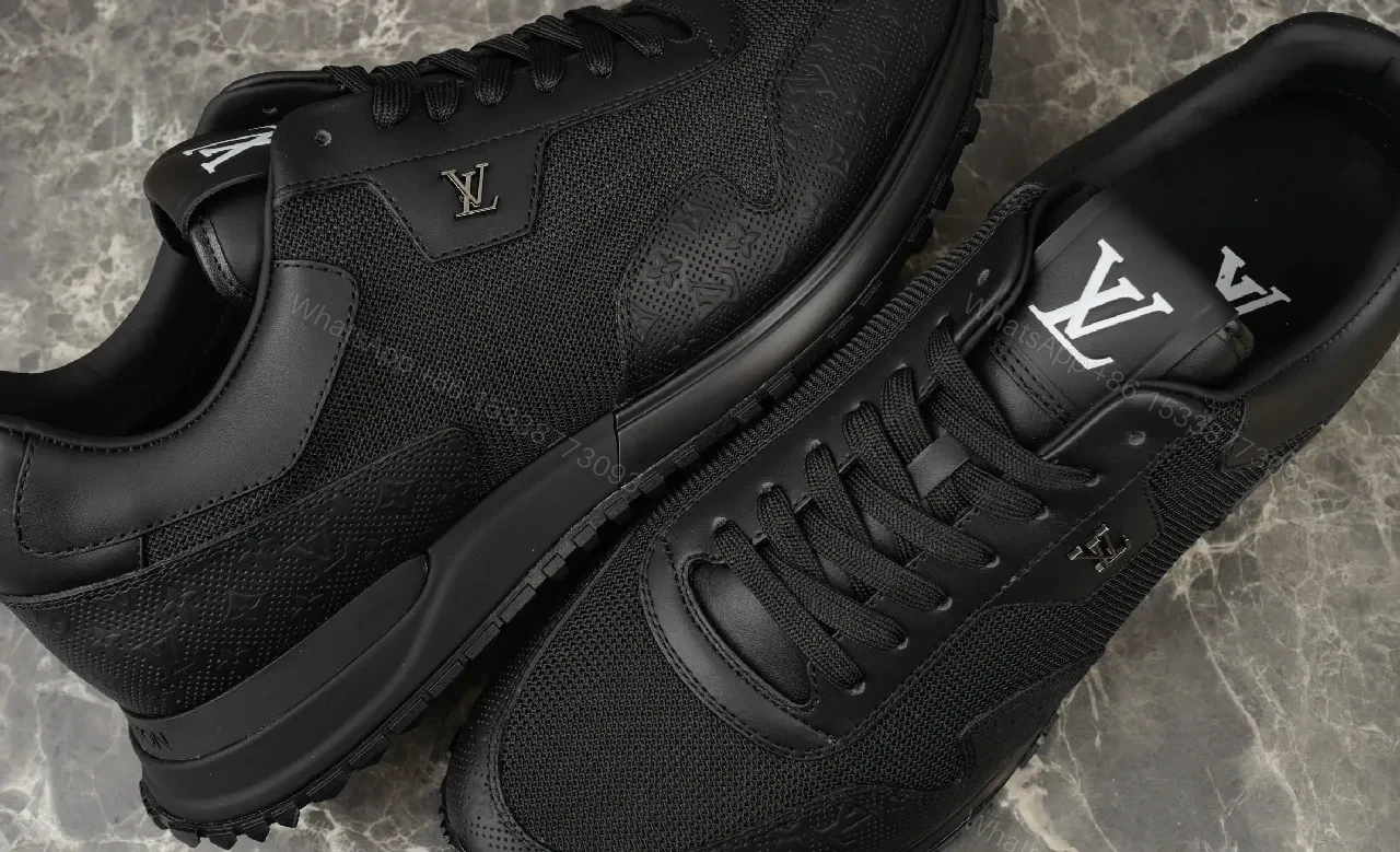 View 9 of Black Textured Sneakers: Subtle LV-Inspired Luxury Comfort