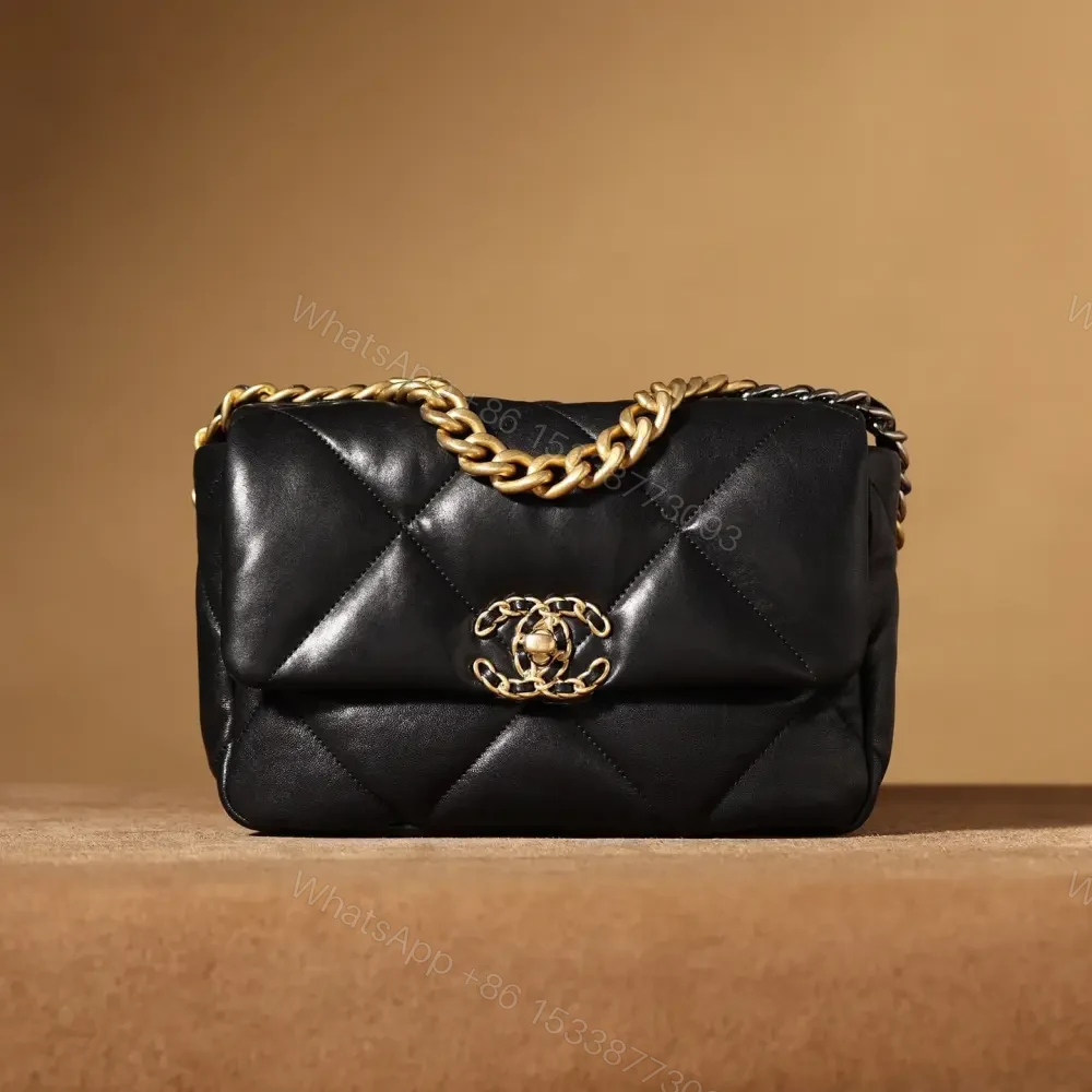 View 5 of 高仿Chanel*19Bag系列小羊皮口蓋包黑色XS免檢版