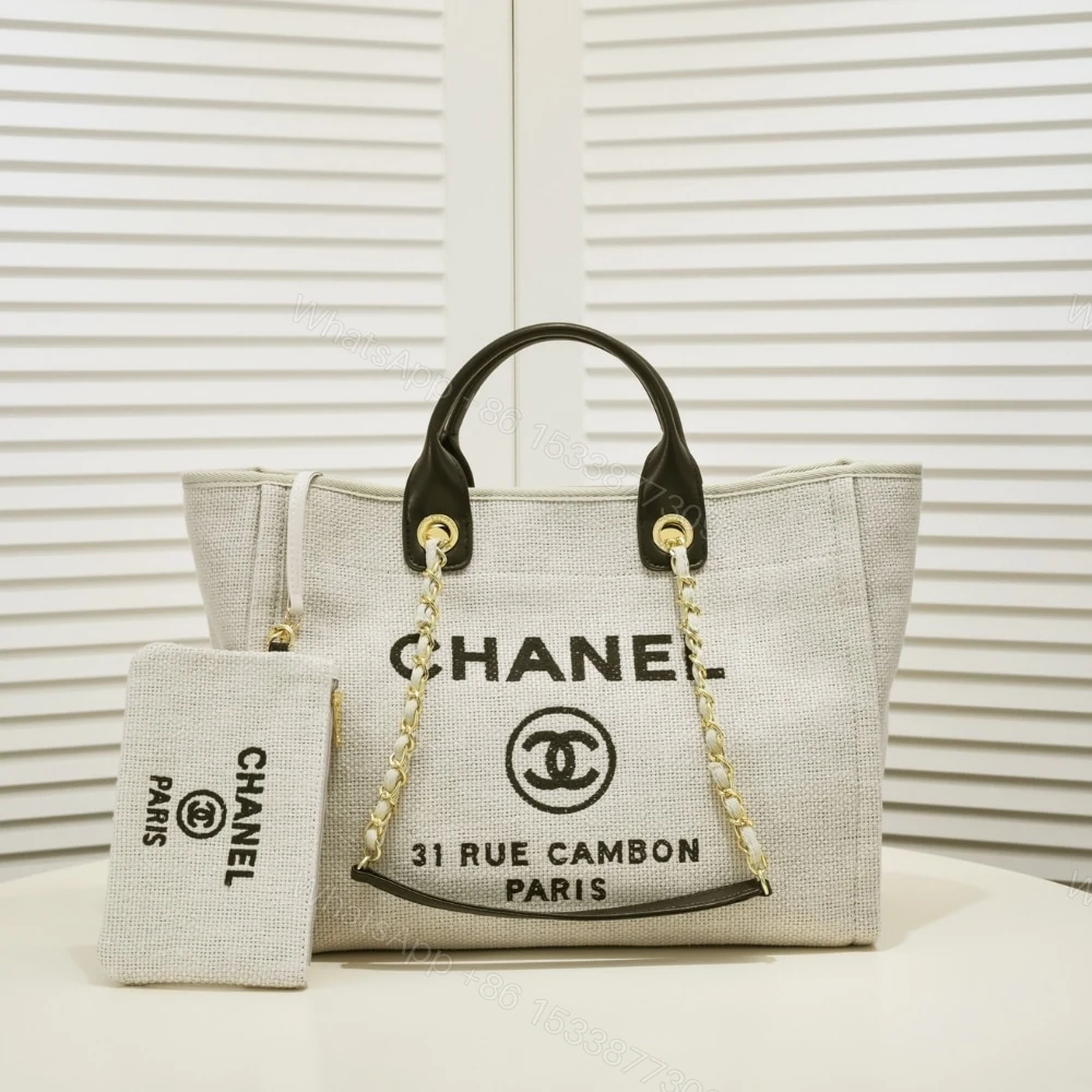 View 2 of Chanel Deauville Large Tote Shopping Bag 37Cm