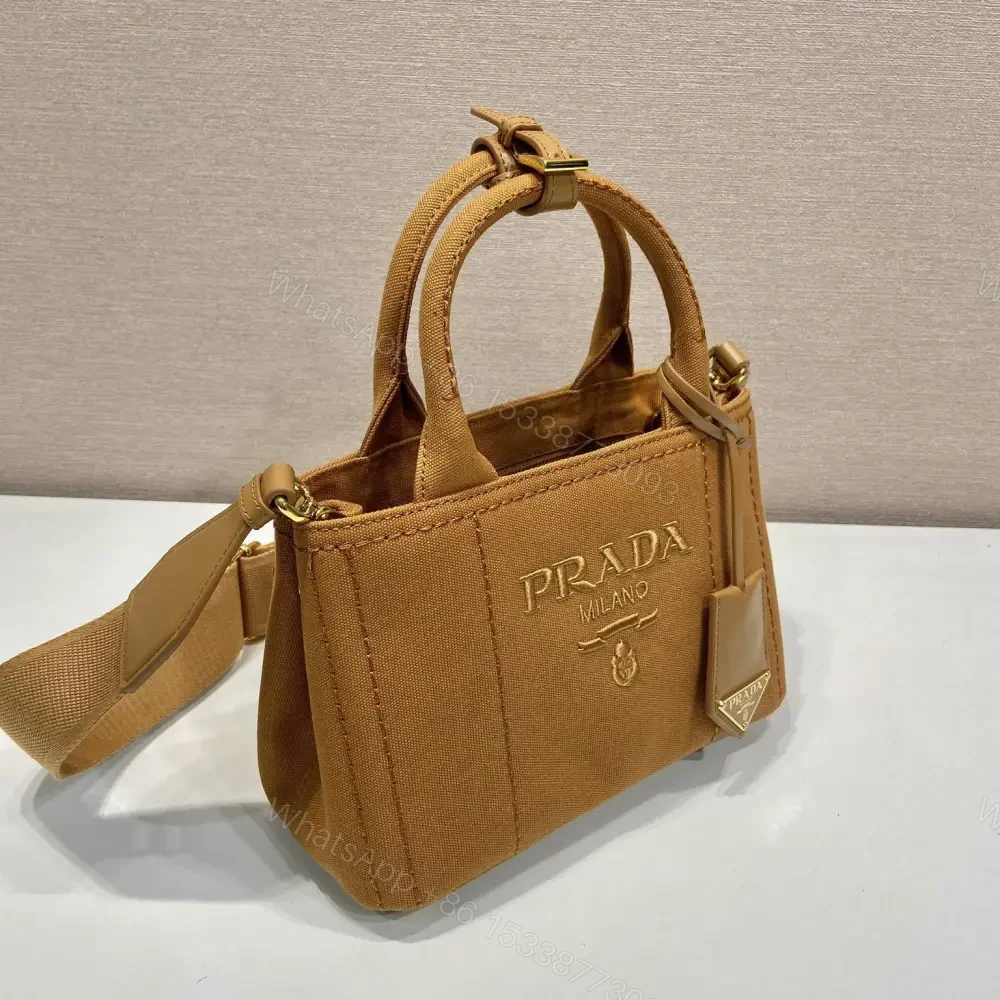 View 4 of 高仿Prada*1BA038刺繡徽標Tote手袋棕色Mini免檢版