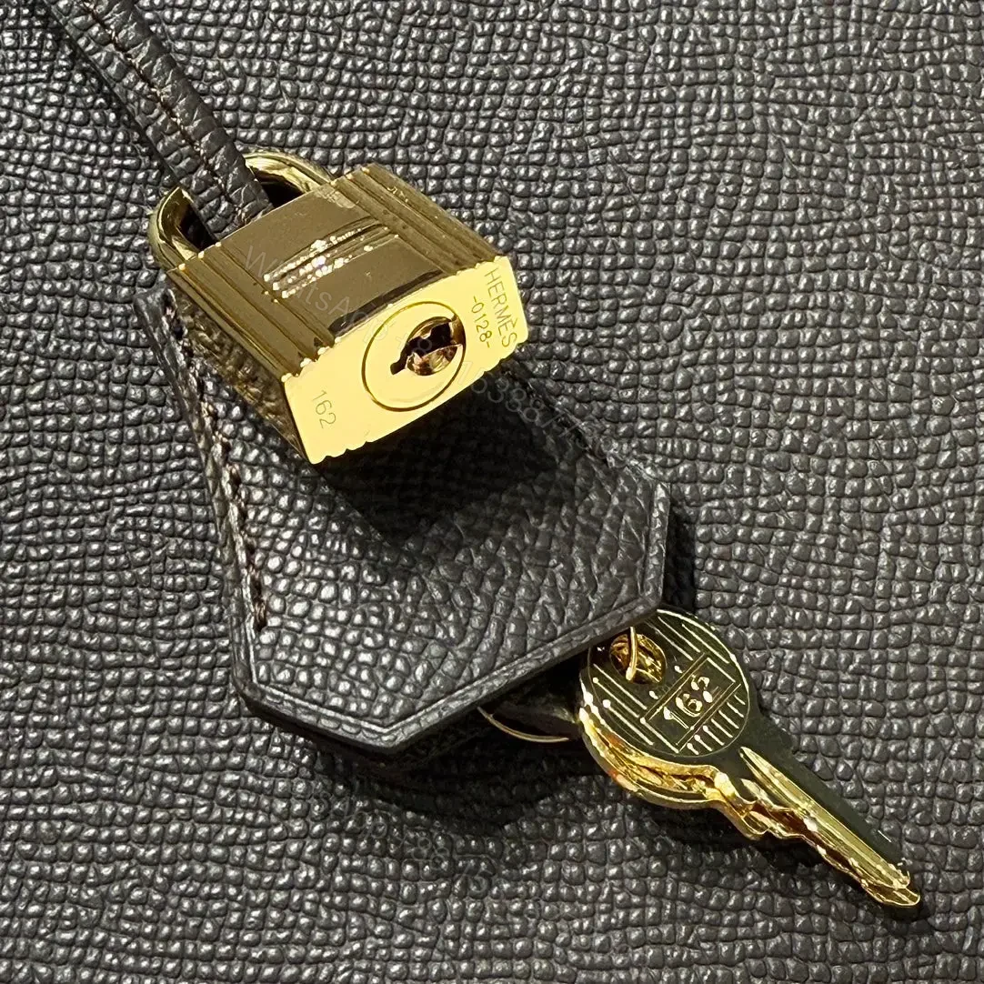 View 6 of HN 28CM IN EBENE EPSOM GOLD HARDWARE