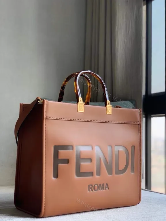 View 5 of Structured Satchel: Bold Fendi-Inspired Leather Bag