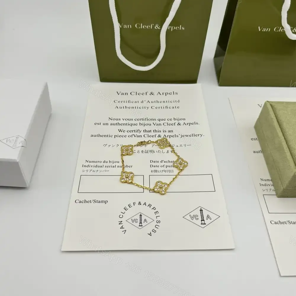 高仿首飾VanCleef&Arpels*RA41400五花滿鑽黃金手鏈 — view 1