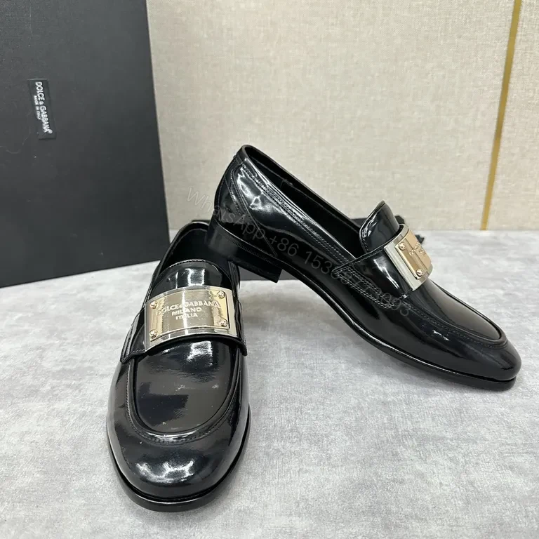 View 2 of Polished Leather Loafers with Metallic Accent â€” Bold Comfort Shoes
