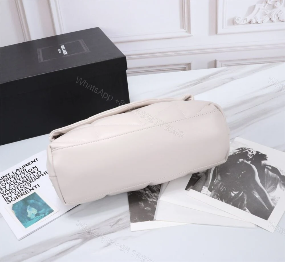 View 5 of Saint Laurent Loulou Small Chain Bag In Matelassé Y White Silver 29Cm 494699DV7269207