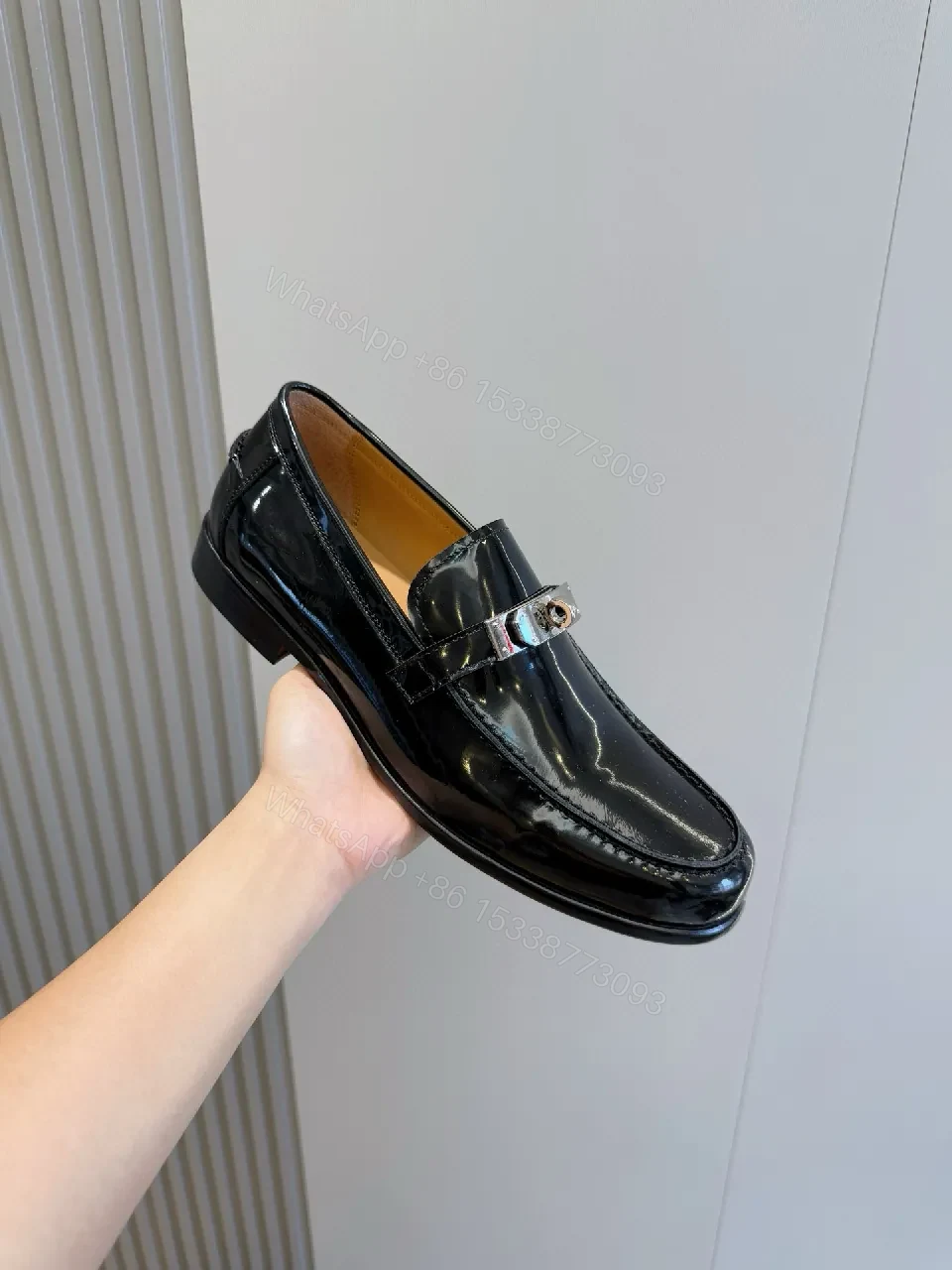 View 9 of Elegant Patent Loafers with Signature Hardware