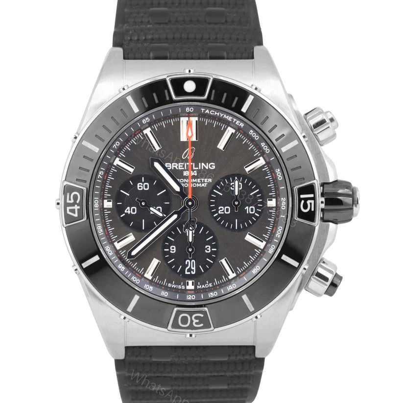 Breitling Super Chronomat B01 44 Black Dial Rubber Strap — view 1