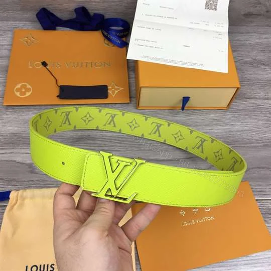 View 5 of LOUIS VUITTON MEN’S INITIALES 40MM REVERSIBLE BELT YELLOW – B128