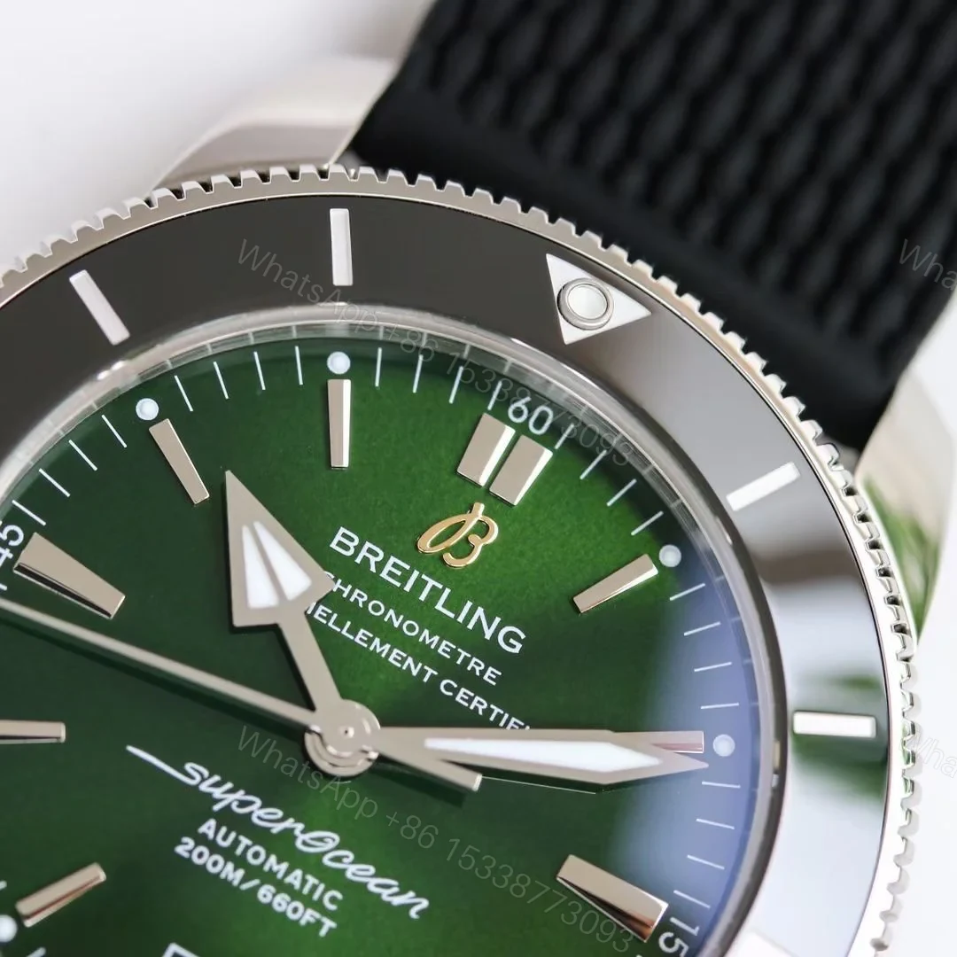 View 3 of Breitling Superocean Heritage Green Rubber Replica 42MM Premium B20 Diver Edition AB2010121L1S1