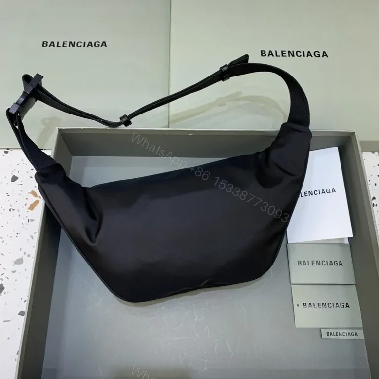 View 4 of Black Nylon Belt Bag + Balenciaga Style + Everyday Luxury Waist Bag