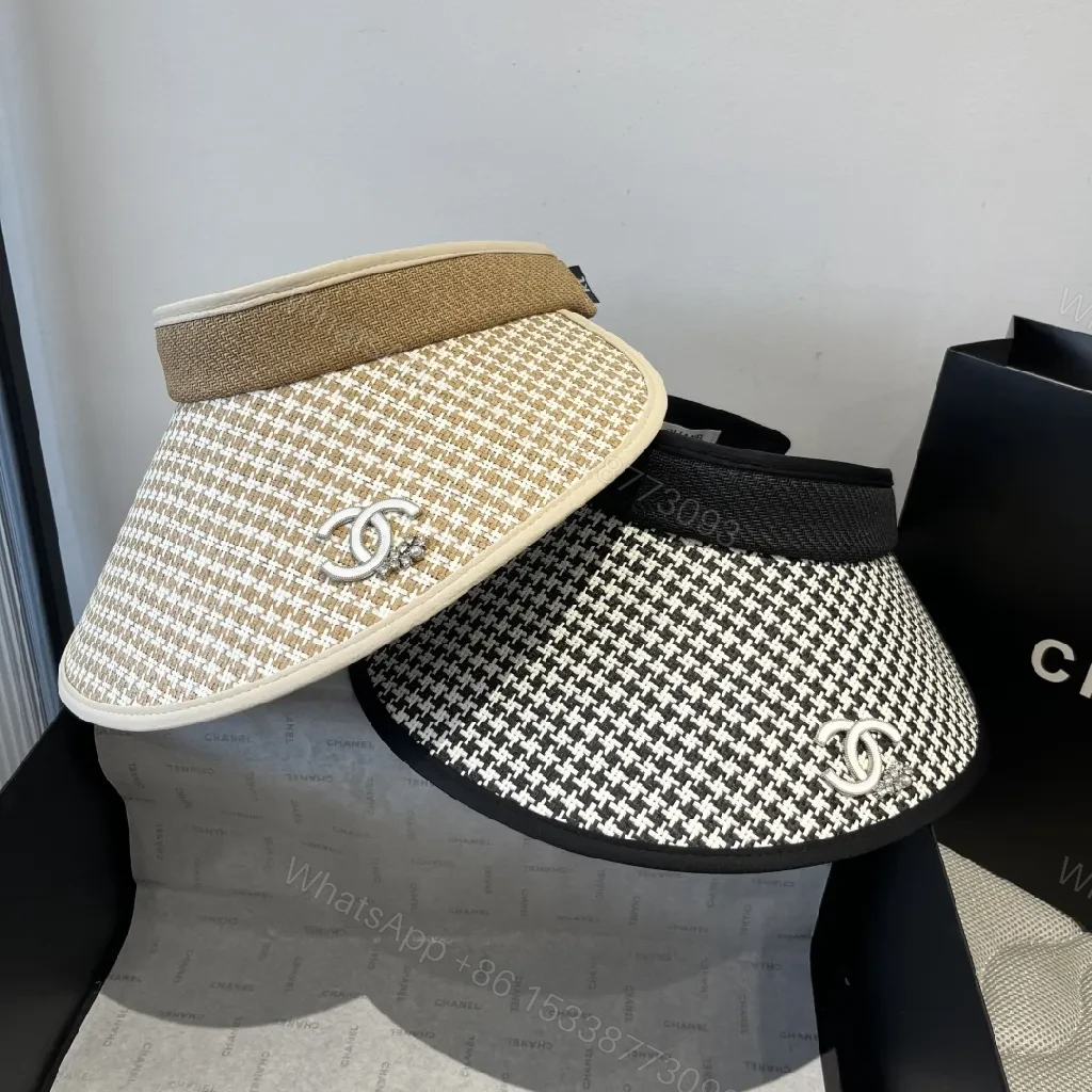 View 3 of Textured Visor Cap with Interlock Detail - Luxe Accessory