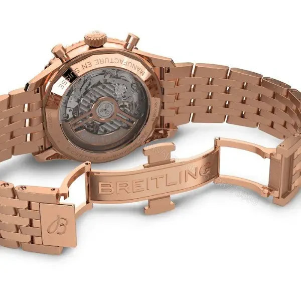 View 6 of Replica Breitling Navitimer Men Automatic Black 18ct Rose Gold Watch RB0138211B1R1