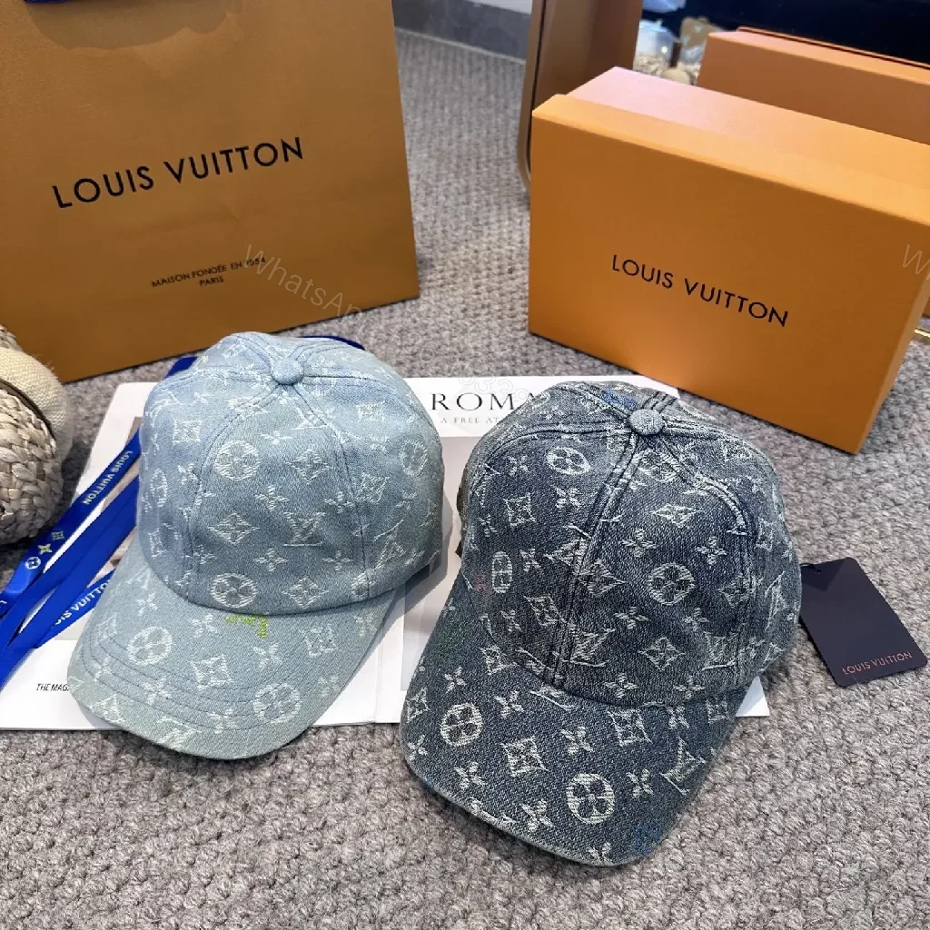 View 7 of Denim Monogram Cap: Luxe Streetwear Shine, Adjustable