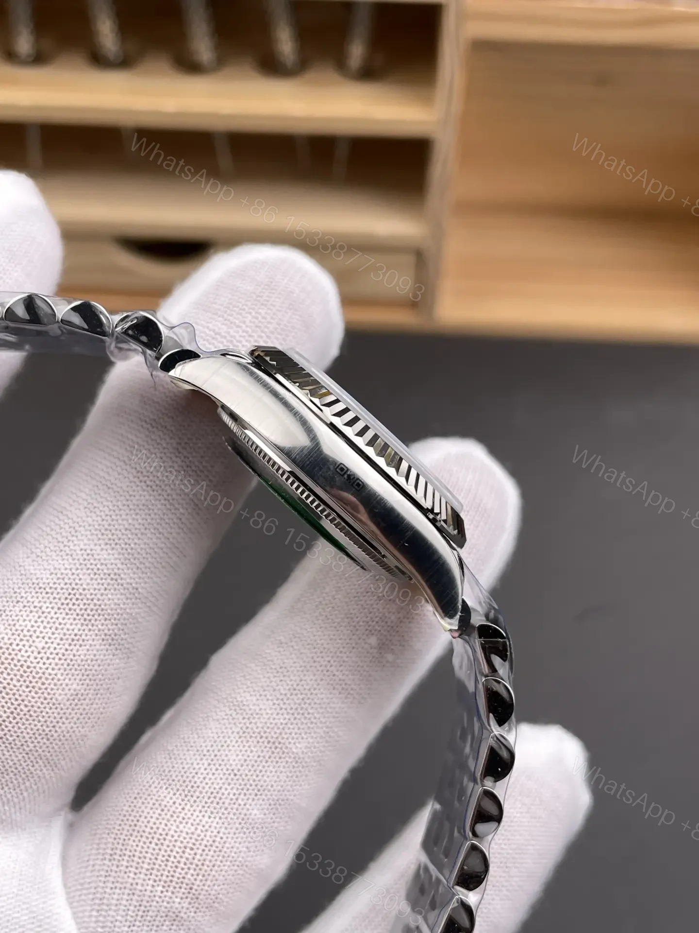 View 6 of Rolex Datejust 31 Stainless Steel Fluted Jubilee MOP 178274-0042
