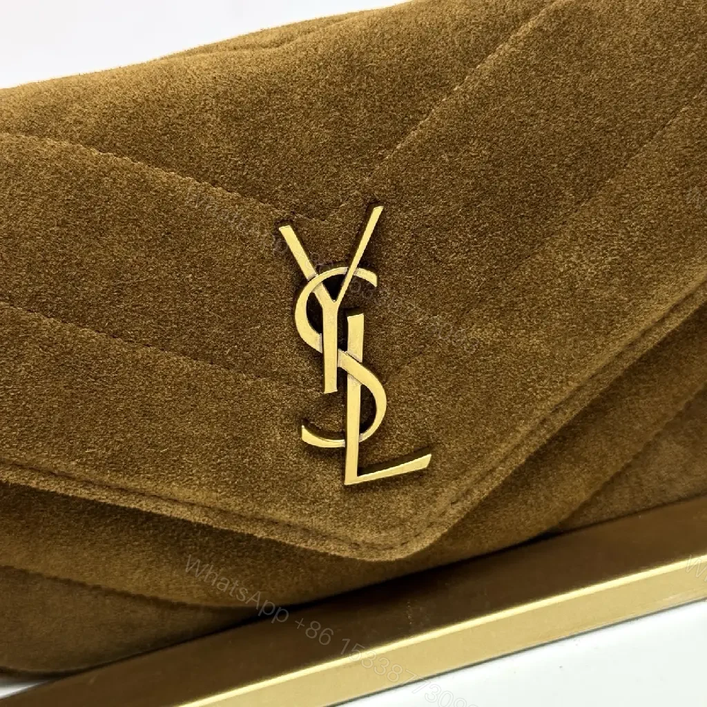 View 9 of Brown Suede Flap Bag with Chain Strap, Luxe Silhouette